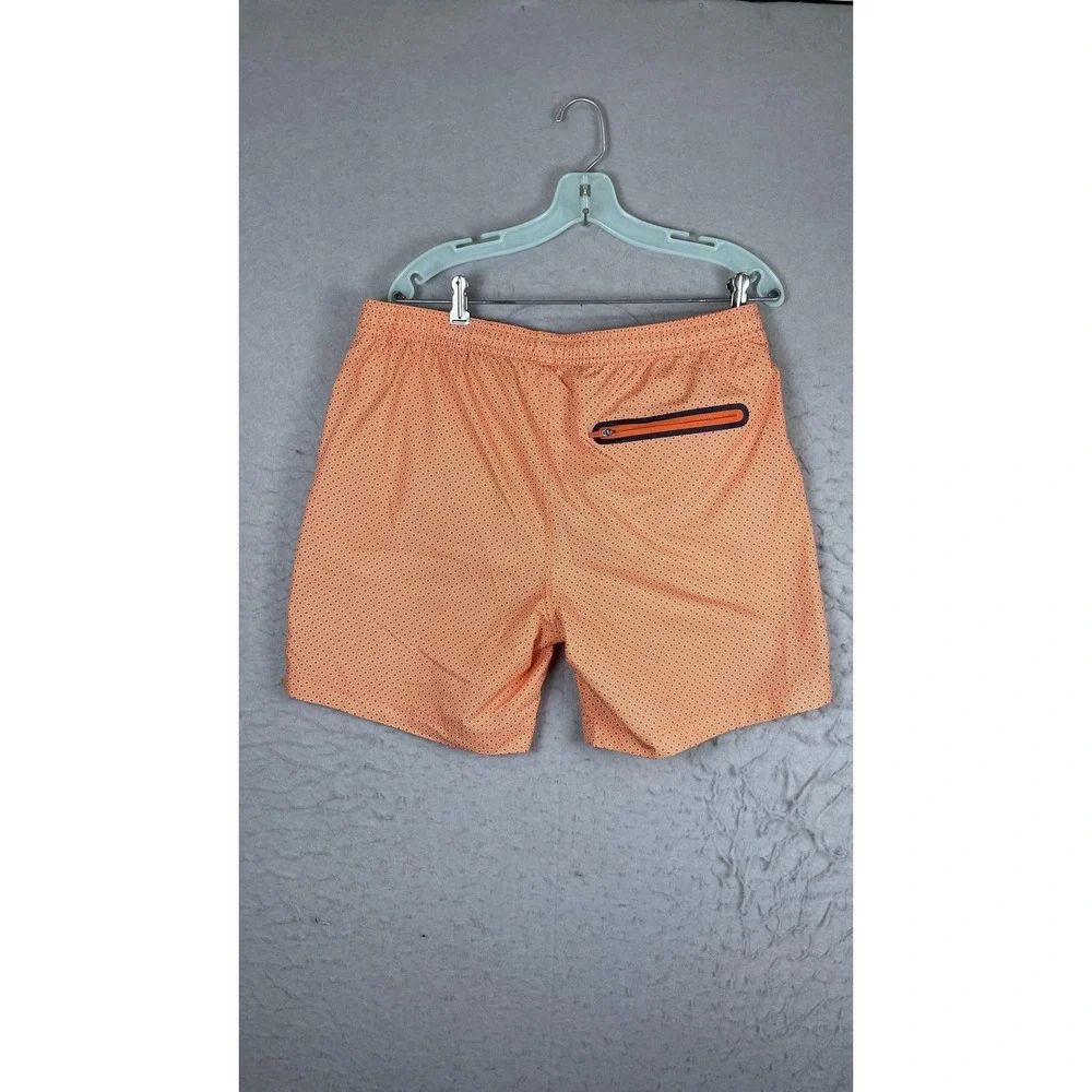 SWIMS Shorts Mens Large Orange Geometric Swim Trunks Elastic Waist Drawstring‎